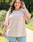 Amari Plus Size Stripe Waffle Knit Top