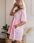 Estella Pocketed Raw Edge Babydoll Dress