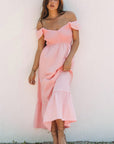 Ashlyn Flutter Sleeve Smocked Bodice Maxi Dress