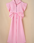 Kallie Ruffled Sleeve Zipped Top and Wide Leg Pants Set