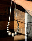 36 inch Massive sterling silver pearls graduated