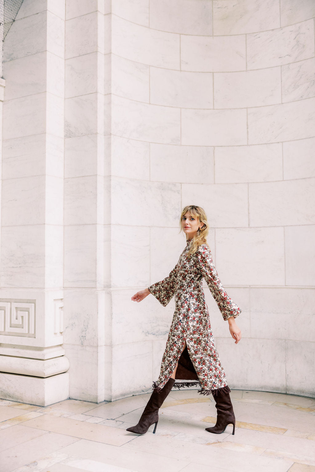 MASON'S DAUGHTER Ava Dress, Floral Printed Velvet