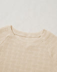 Textured Raglan Cap Sleeve T-Shirt