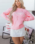 Ava Cane Puffy Knit Sweater