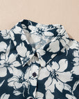 Floral Puff Sleeve Buttoned Shirt