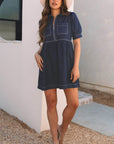 Melina Zipped up Denim Dress