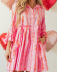 Heidi Bowknot Striped Shirt Dress