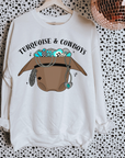 Turquoise & Cowboys TEE or CREWNECK