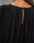 Rowan Solid Bishop Sleeve Pleated Mini Dress