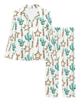 Turquoise Christmas Cactus Women's Western Pajamas