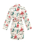 Desert Rodeo Women's Long Sleeve Belted Satin Feel Dressing Lounge Robe