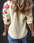 August Floral Embroidered Puff Sleeve Blouse