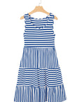 Stripe Sleeveless Tiered Mini Dress