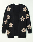Floral Open-Front Cardigan