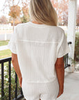 Rylie Textured Patched Pocket Drawstring Shorts Set
