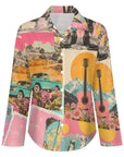 Baha Ranch Retro Pop Western Collage Button Up Shirt