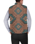 Teal Aztec Men's Puffy Vest