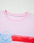 Flag Bow Crewneck Graphic Tee
