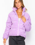 Lavender Corduroy Puffer Jacket