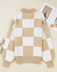 Checker Collared Long Sleeve Sweater