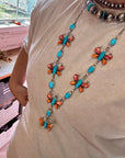 Massive Butterfly Necklace – Kingman Turquoise & Spiny Oyster – 32.5 Inch