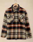 Plaid Pocketed Button Front Shacket