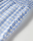 Gingham Plaid Smocked High Waist Pants