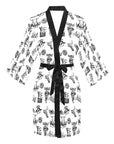 Cowboy Print Western Satin Kimono Robe