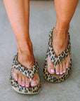 Leopard Thick Sole Flip Flops