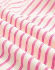 Stripe Contrast Trim Ruffle Sleeve Top
