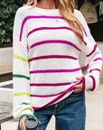 Emerson Colorful Striped Crew Neck Sweater