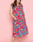Jessie Ruffled Sleeveless Plus Size Long Dress