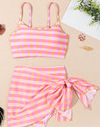 Azaria 3pcs Gingham High Waist Bikini & Sarong