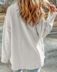 Textured Contrast Flap Pocket Shacket