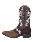 El General Rodeo Boot - Crazy  Brown/Dark Brown with Embroidery 34311