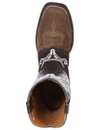 El General Rodeo Boot - Crazy  Brown/Dark Brown with Embroidery 34311