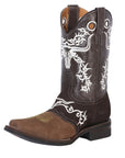 El General Rodeo Boot - Crazy  Brown/Dark Brown with Embroidery 34311