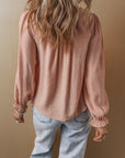 Angela Embroidered Flounce Sleeve Elegant Blouse