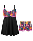 Pink Cactus Swim Dress & Shorts Set