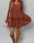Everleigh Ribbed Frilled Trim High Waist Dress