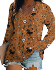 Baha Ranch Western Print Long Sleeve Top