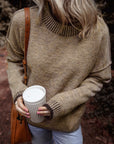 River Contrast Trim Mock Neck Sweater