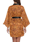 Tooled Leather Print Women's Lounge Kimono Robe