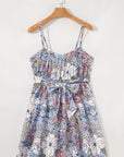 Floral Tie Back Tiered Dress