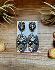 Sterling Silver Dangle Earrings – Native Made by Leander & Rhonda Largo, USA