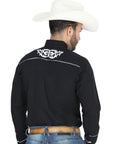 El Señor de los Cielos Charro Embroidery Shirt Black/White 40782