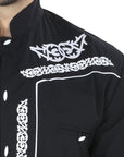 El Señor de los Cielos Charro Embroidery Shirt Black/White 40782