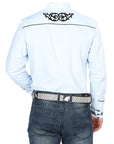 Mens El Señor de los Cielos Charro Embroidery Shirt Blue/Black 40785
