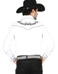 El General Embroidery Western Shirt White/Black 40988