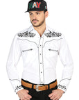 El General Embroidery Western Shirt White/Black 40988